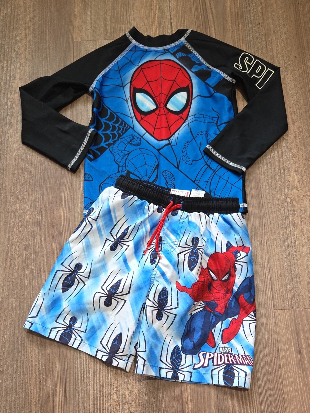 Marvel Boys Swim Shorts Set in Blue and Black